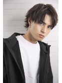 小久保styleフェザーパーマグレーブルーカラー刈り上げショート