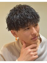 フリーク バーバーショップ 都島店(FREAK BARBER SHOP) 黒髪王道ツーブロックマッシュ縦落ちツイストスパイラルパーマ