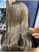 アッシュブラウンカラー酸熱トリートメント