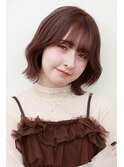 ショートボブ韓国くびれヘア外ハネ顔まわりレイヤーハイライト