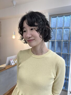 ナウアズ(now as.) ふわふわカーリーボブパーマ【mayu】【now as.明石】