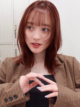 ガーデンヨコハマ(GARDEN YOKOHAMA) バーガンディ ハッシュカット ペールオレンジ ラウンドバング