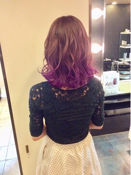 ステラプレミアム(Steller PREMIUM) 裾カラ－ピンク×パープル