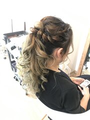 ロングポニー結婚式ヘア【ヘアアレンジ　立川南/立川/八王子】