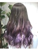 ＃パープル＃グラデーションカラー＃ケアブリーチ＃カラーバター