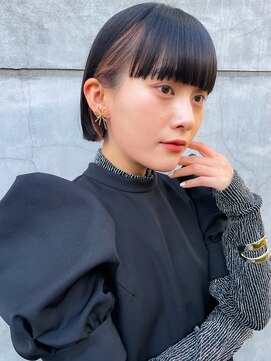 ムード カナザワ(mood kanazawa) インナーカラー/ワイドバング/オリーブベージュ/シアーカラー