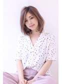 ことりベージュローライト大人かわいい小顔スリークボブ大人ボブ