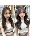 大人可愛い韓国ヘア　レイヤーカット　小顔顔まわり似合わせ#