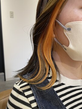 パプスドコワフュール 甲子園口店(Pap's de coiffeur) オレンジインナーカラー