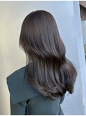 ブリーチなしアッシュグレージュロングレイヤー