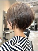 オリーブベージュ/髪質改善/ブリーチなし/ショートヘア/豊中
