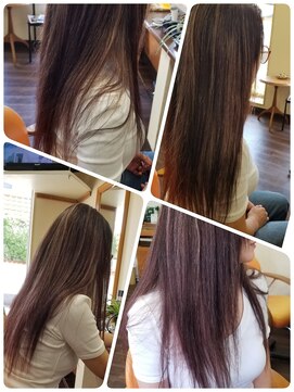 クリア 美容室 ロングハイライト