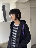ボブ 黒髪ボブ 顎上ボブ リップラインボブ