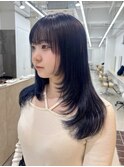 レイヤーカット/ネイビーカラー/ブルーカラー/ダブルカラー