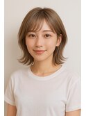 美髪/外ハネボブ/レイヤーボブ/くすみベージュ/マロンベージュ