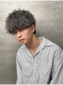 MEN'S HAIR/ブルーブラック/スペインカール/韓国マッシュ