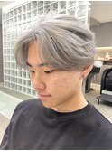 オリーブグレージュメンズアッシュグレージュカラーシルバーヘア