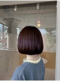 フラットボブ　丸み　艶髪カラー　質感調整