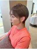 顔周りカット刈り上げない丸みショート前髪あり◎20代～50代
