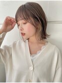 ナチュラルショート×くびれヘア×ミルクブラウン横浜駅