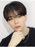 シースルーマッシュ韓国メンズヘアコンマバングフェザーパーマ