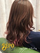 ベポ(BEPO)&nbsp;さりげなくインナーカラー☆コテ巻きしやすいオススメレングス☆