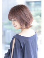 グレージュカラー/シルキーベージュ/斜めバング/銀座/髪質改善