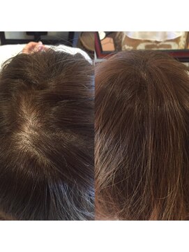 カラーワールド カンナヘアーメゾン(color world canna hair maison) 増毛エクステ 頭頂部 ふんわりナチュラルブラウン