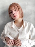 【GEEKS渋谷】レイヤーボブ/ハイトーン/ピンクブラウン/春カラー