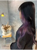 《Jillankh 姫路駅前》インナーカラー　パープル　ブリーチ