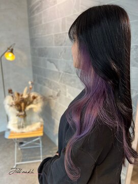 ジル アンク(Jill ankh) 《Jillankh 姫路駅前》インナーカラー　パープル　ブリーチ