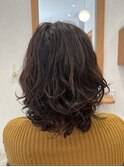 ゆるふわパーマミディアムスタイル