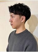 メンズパーマ　ニュアンスパーマ　刈り上げショート
