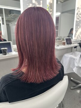 イロウ 山口どうもん店(IROW) ブリーチ　チェリーレッド　髪質改善　ダブルカラー【山口】