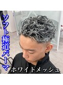 ホワイトメッシュ/極道パーマ
