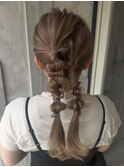 ツイン編みおろし