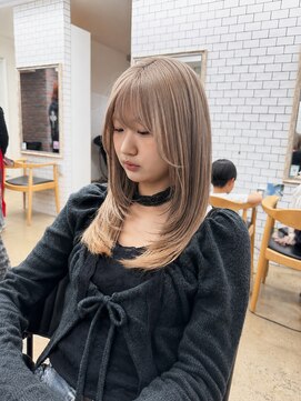 ブリッツバイレボ 船橋(BLITZ by REVO) ブリーチで作るミルクティーベージュ×韓国レイヤー