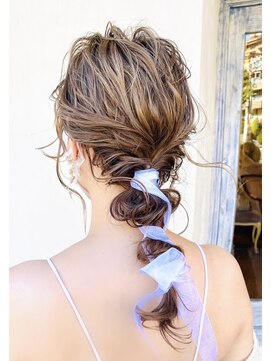 エイミーバイアフロート(amie by afloat) ◇ オーガンジーリボン×編み下ろし☆ウエディングヘア