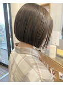 ぷつんとミニボブ×インナーベージュ/シースルーバング/20代30代