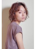ペールベージュセクションカラーグラデーションカラー外ハネボブ