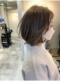 tuuli☆30代40代ペールベージュ切りっぱなしボブ　87