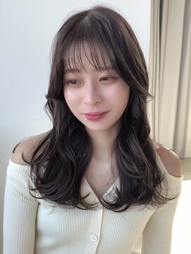 オリンテ バイ レシッド 表参道(orente by rcid) 韓国風レイヤーロング顔周り姫カットワンカール×グレーベージュ