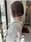 大人切りっぱなしボブ 大人丸みボブ こなれヘア小顔 西田