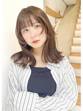 アンサム 二子玉川店(UNSOME) 【二子玉川】顔まわりレイヤー/くびれミディ/ヘーゼルベージュ