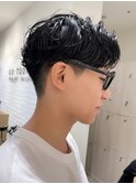 メンズセンターパートメンズパーマニュアンスパーマ