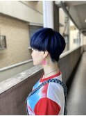 #ブルー#ケアブリーチ#ダブルカラー