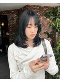 ミディアムレイヤー/ブルーブラック/ミディアム/20代30代40代