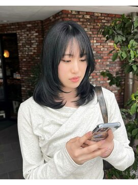 OX CREATION 椥辻 オックスクリエーション ミディアムレイヤー/ブルーブラック/ミディアム/20代30代40代