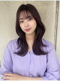 【美髪】チェリーブラウン、エアリーロング、ピンクブラウン