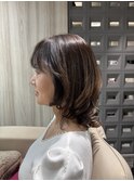 ライトブラウン　レイヤーボブ